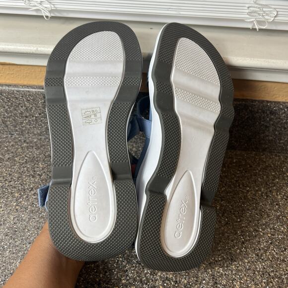 Aetrex Blue Synthetic Sandals Women's 10 Strappy Sling Back Open Toe Ankle Strap - Picture 10 of 11